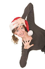 Image showing young girl in Santa hat
