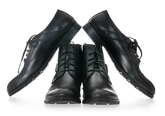 Image showing Black Men's leather shoes 