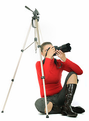 Image showing young woman - photographer