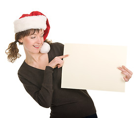 Image showing young girl in Santa hat