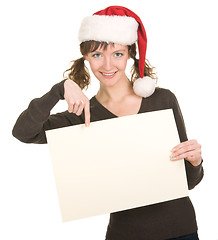 Image showing young girl in Santa hat