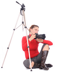 Image showing young woman - photographer