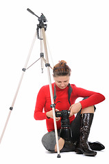 Image showing young woman - photographer