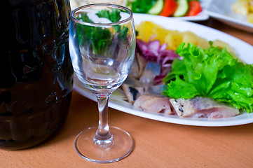 Image showing Still Life with herring (salted fish)