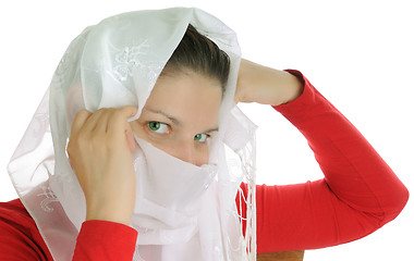 Image showing young girl with head scarf