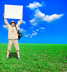 Image showing tourist on a country road