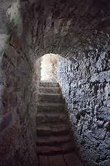 Image showing stone corridors in the ruins of an ancient castle