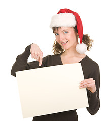 Image showing young girl in Santa hat