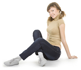 Image showing girl with braids wearing jeans 