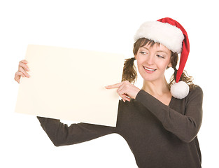 Image showing young girl in Santa hat