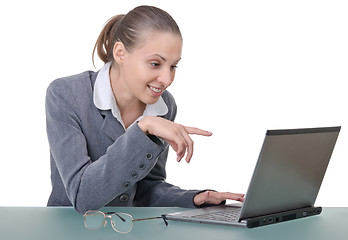 Image showing girl with a laptop