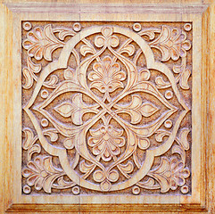 Image showing Traditional ornament on wood products