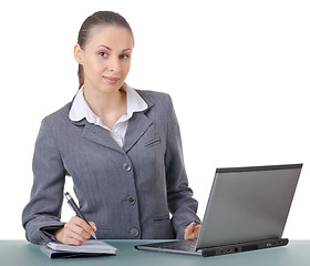 Image showing girl with a laptop