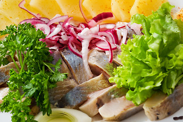 Image showing Still Life with herring (salted fish)