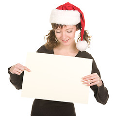 Image showing young girl in Santa hat