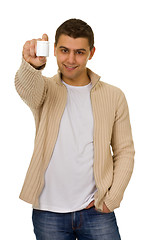 Image showing man holding a bottle of medicine