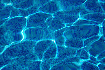 Image showing The Sun reflected in the water of the swimming pool