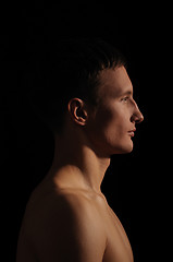 Image showing young sportsman with a bare torso