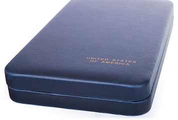 Image showing dark blue box with the inscription 