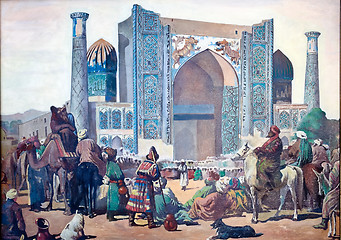 Image showing  paintings of the old eastern city