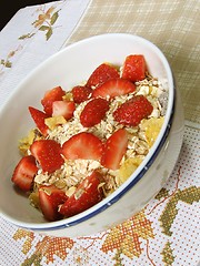 Image showing Granola and strawberries