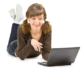 Image showing young girl with laptop 