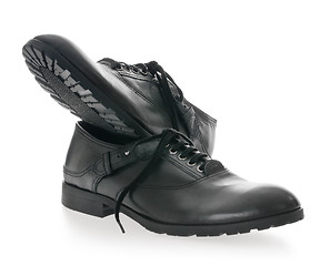 Image showing Black Men's leather shoes 