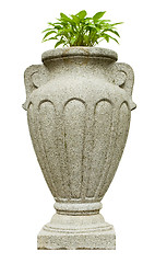 Image showing Granite vase, park design.