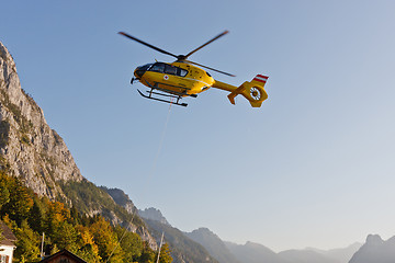 Image showing Yellow emergency helicopter