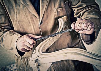 Image showing carpenter at work