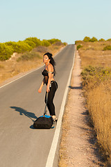 Image showing Sexy hitchhiker