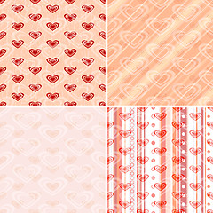 Image showing Set seamless valentine pattern