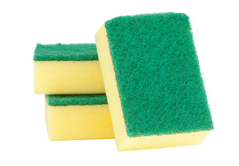 Image showing Three Yellow and Green Scourers