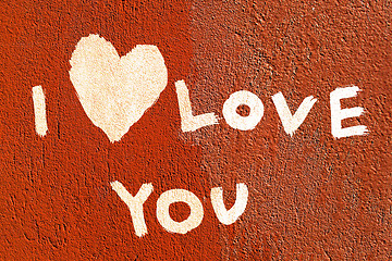 Image showing declaration of love written on the wall