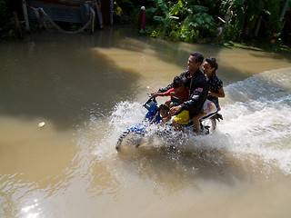 Image showing Monsoon season in Ayuttaya, Thailand 2011