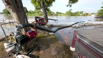 Image showing Monsoon season in Ayuttaya, Thailand 2011