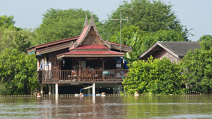 Image showing Monsoon season in Ayuttaya, Thailand 2011