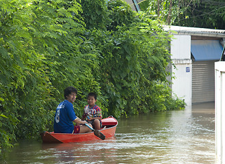 Image showing Monsoon season in Ayuttaya, Thailand 2011