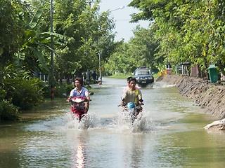 Image showing Monsoon season in Ayuttaya, Thailand 2011