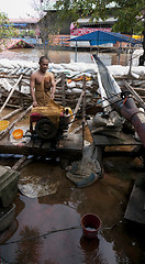 Image showing Monsoon season in Ayuttaya, Thailand 2011