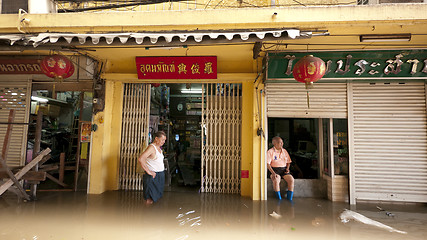 Image showing Monsoon season in Ayuttaya, Thailand 2011