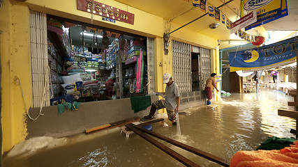 Image showing Monsoon season in Ayuttaya, Thailand 2011