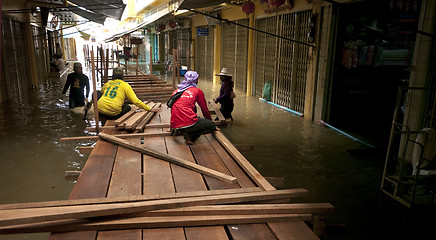 Image showing Monsoon season in Ayuttaya, Thailand 2011