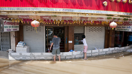 Image showing Monsoon season in Ayuttaya, Thailand 2011