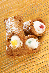 Image showing Original mini sicilian cannoli