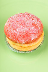 Image showing Italian custard pastry with alchermes