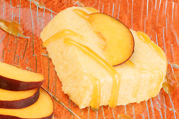 Image showing Heart shaped peach bavarian cream