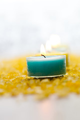 Image showing Candles with bath salt