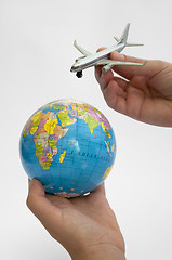 Image showing Globe and plane 