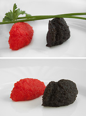 Image showing Black and red caviar 